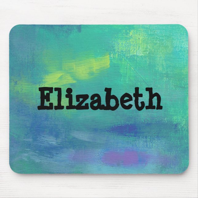 Mousepad Abstrato personalizado por impressionista verde e  (Frente)