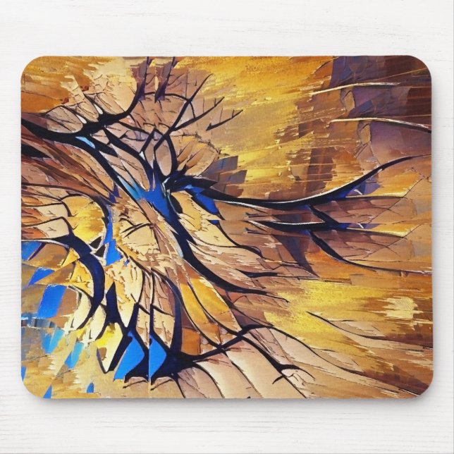 Mousepad Abstrato pintura em cores quentes (Frente)