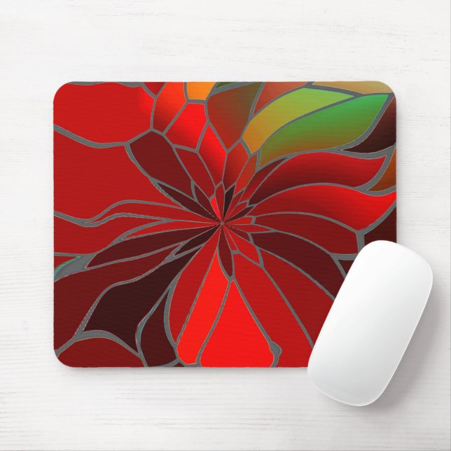 Mousepad Abstrato Poinsettia (Com mouse)