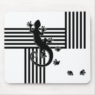 Mousepad Abstrato preto & branco do geco Running - das list