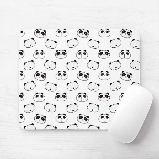 Mousepad Abstrato preto e branco Panda (Com mouse)