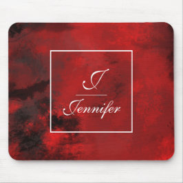 Mousepad Abstrato preto e vermelho moderno - Monograma