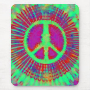 Mousepad Abstrato Psicodélico - Sinal de Paz Tie-Dye