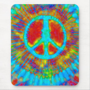 Mousepad Abstrato Psicodélico - Sinal de Paz Tie-Dye