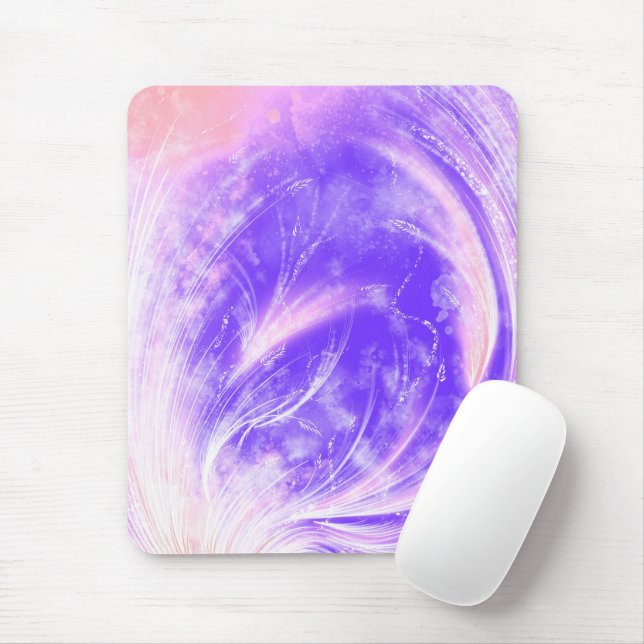 Mousepad Abstrato Purple Dandelions e vagalumes (Com mouse)