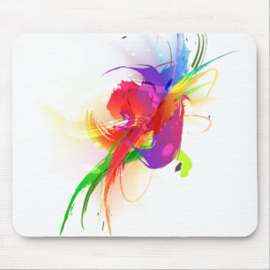 Mousepad Abstrato Rainbow Lorikeet Paint Splatters