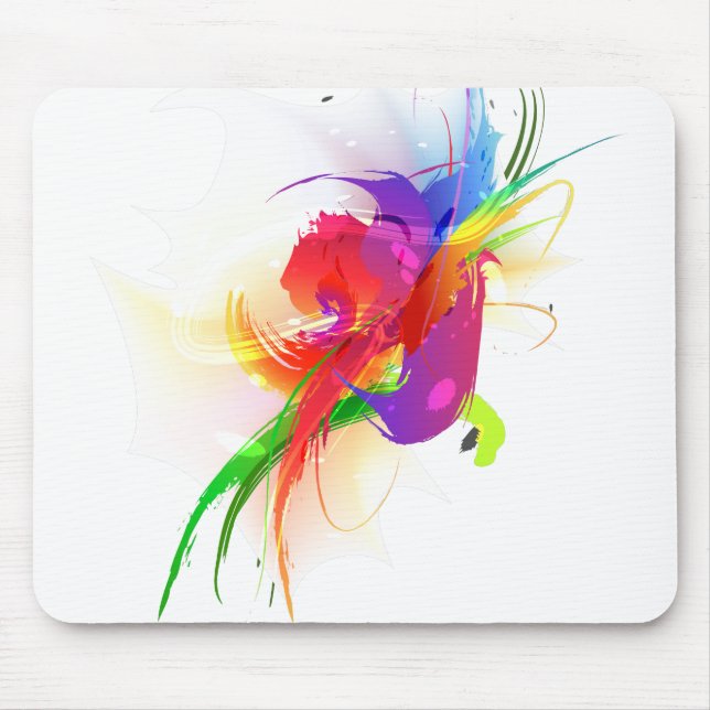 Mousepad Abstrato Rainbow Lorikeet Paint Splatters (Frente)
