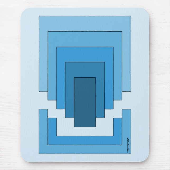 Mousepad Abstrato retangular em azul (Frente)