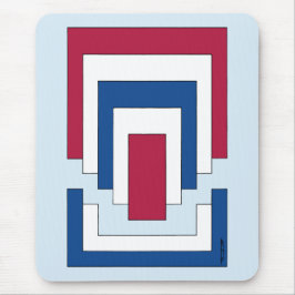 Mousepad Abstrato retângulo em vermelho, branco e azul
