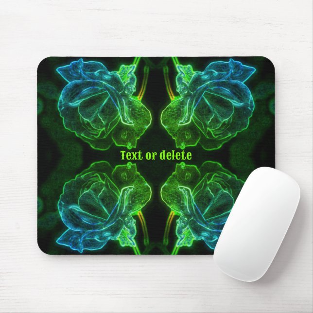 Mousepad Abstrato Rosa Fantasy Flower Personalizado (Com mouse)