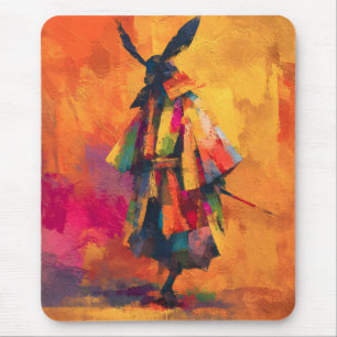 Mousepad Abstrato Samurai Warrior Silhouette