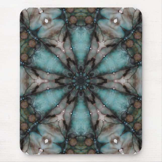Mousepad Abstrato Sci-fi Turquoise Star Windmill (Frente)