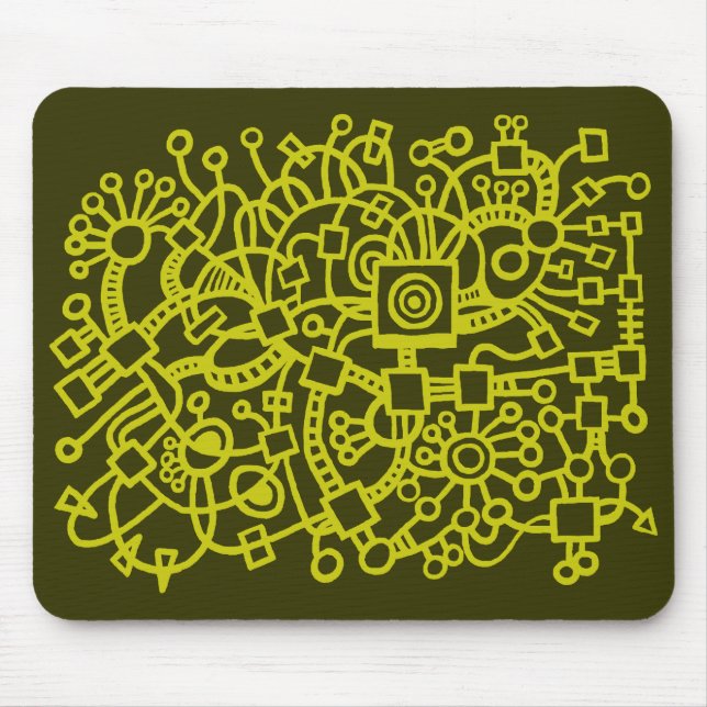 Mousepad Abstrato Structure - Banana em Murky Green (Frente)