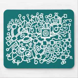 Mousepad Abstrato Structure - Branco em Moss Green