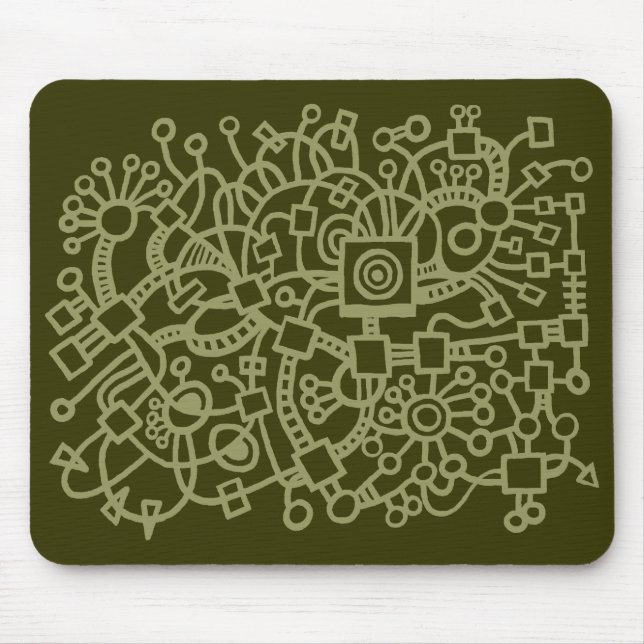 Mousepad Abstrato Structure - Khaki em Murky Green (Frente)
