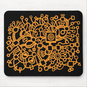Mousepad Abstrato Structure - Laranja claro em preto