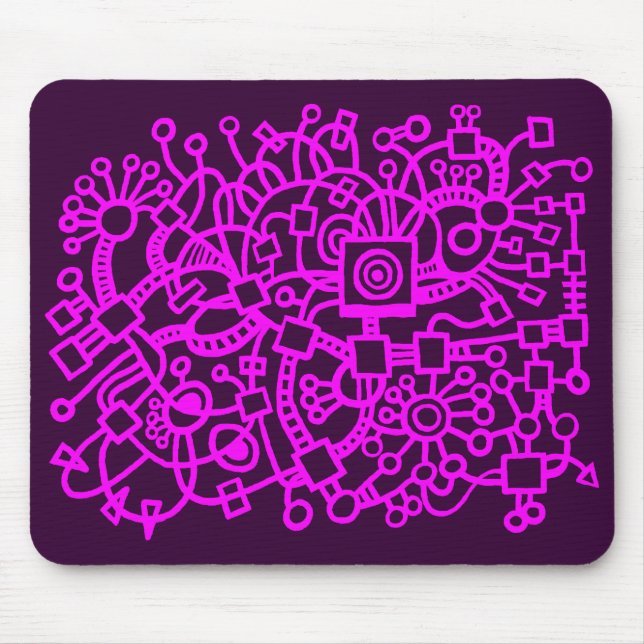 Mousepad Abstrato Structure - Magenta em roxo escuro (Frente)