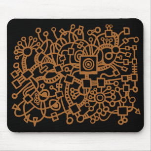Mousepad Abstrato Structure - Marrom em preto