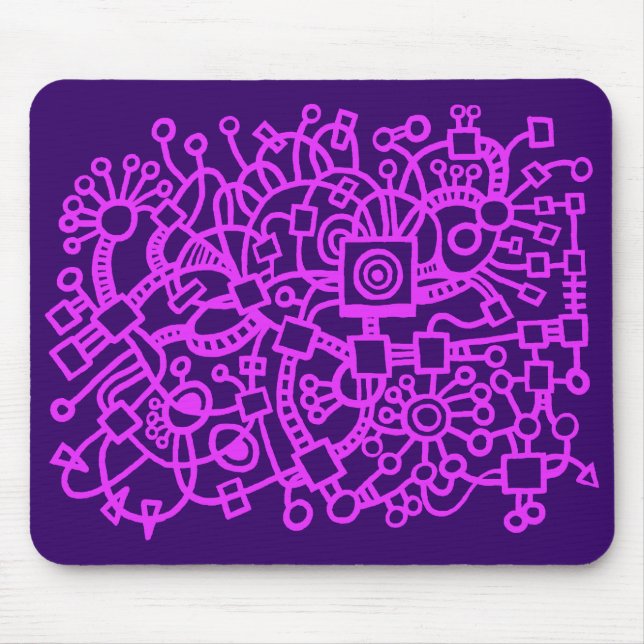 Mousepad Abstrato Structure - Neon Purple em Dk Purple (Frente)