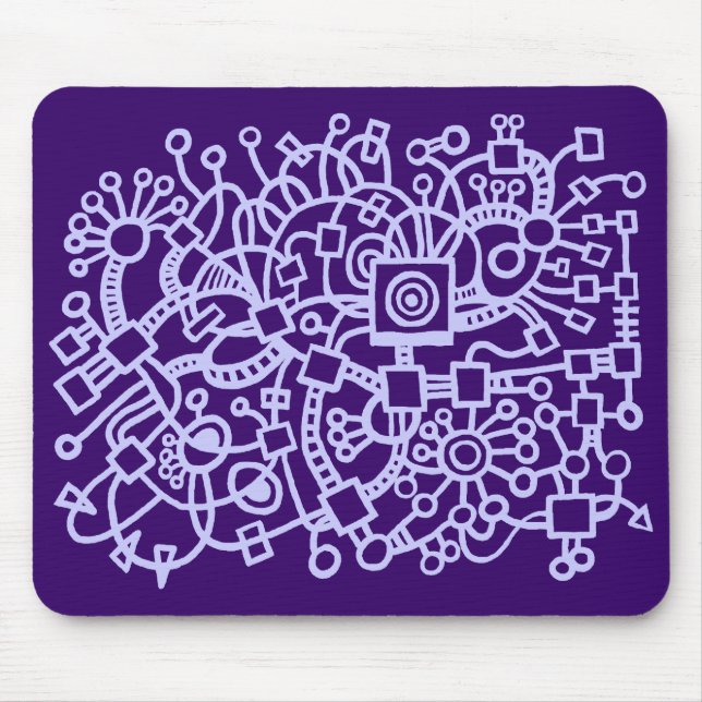 Mousepad Abstrato Structure - Pó Azul em Profundo Roxo (Frente)