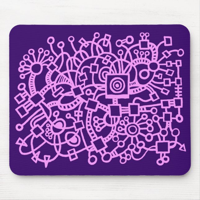 Mousepad Abstrato Structure - Violeta leve sobre o roxo pro (Frente)