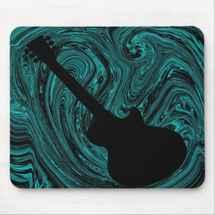 Mousepad Abstrato Swirls Guitar Mousepad, Teal