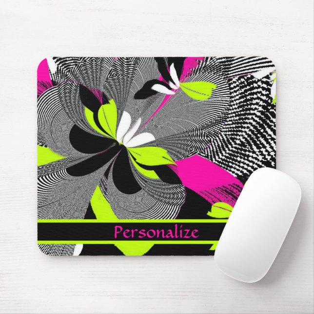Mousepad Abstrato Trabalho de arte Personalizar Limão preto (Com mouse)