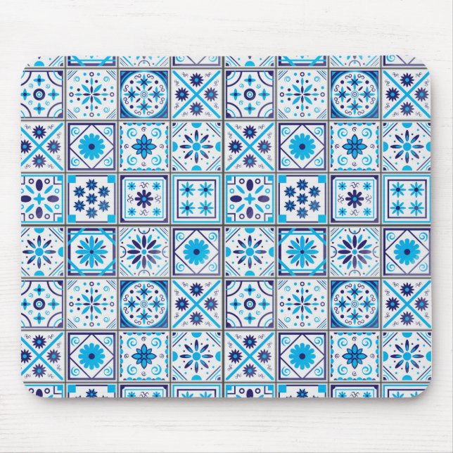 Mousepad Abstrato tradicional Arte Azul (Frente)