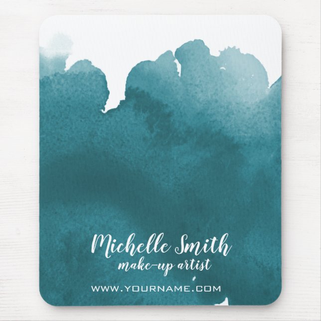 Mousepad Abstrato turquoise watercolor splash (Frente)