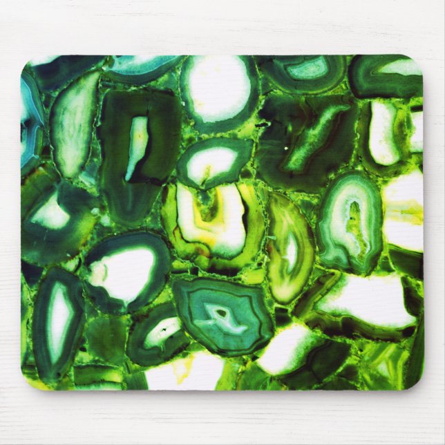 Mousepad Abstrato verde-geode, gemstone verde (Frente)