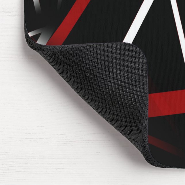 Mousepad Abstrato Vermelho e Branco no Fundo Preto P (Canto)