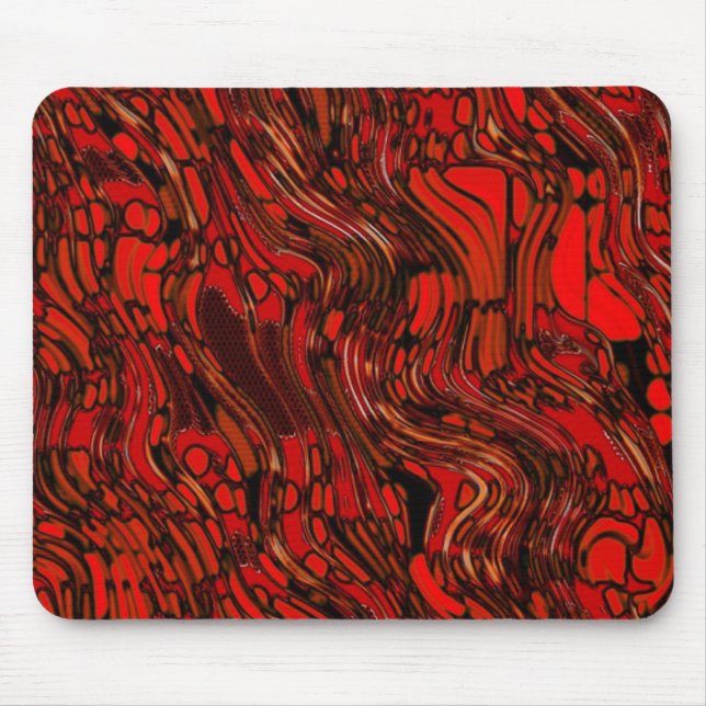 Mousepad Abstrato Vermelho e Preto (Frente)