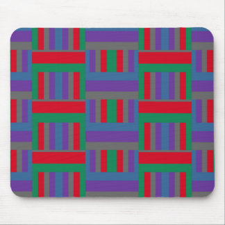 Mousepad Abstrato Vermelho Roxo e Padrão Verde de Linha na