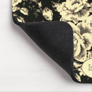 Mousepad Abstrato vintage vintage vincel floral Monograma