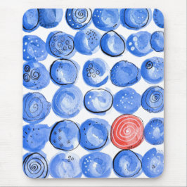 Mousepad Abstrato Watercolor Blue Pontos