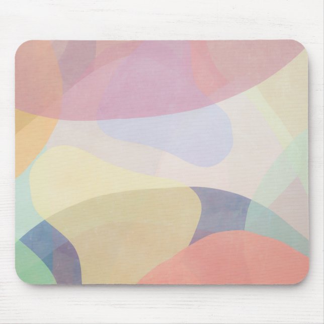 Mousepad Abstrato Watercolor Pastel Trabalho de arte | Mous (Frente)