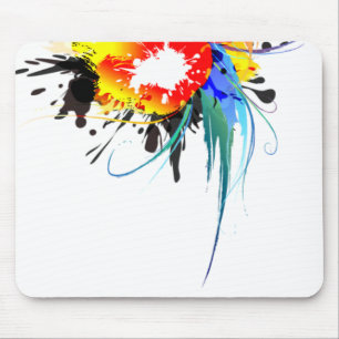 Mousepad Abstrato Wild Parrot Paint Splatters