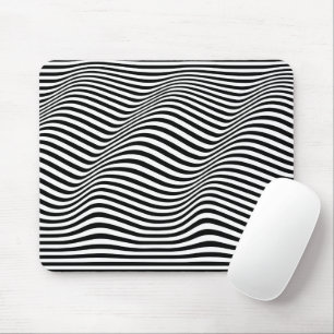 Mousepad Abstrato Zebra, faixas pretas e brancas