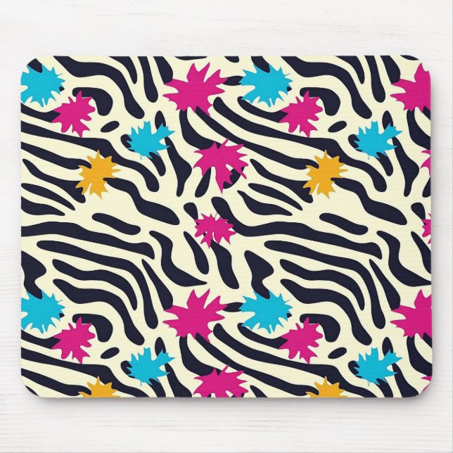 Mousepad Abstrato Zebra Stripes com pintura folha (Frente)