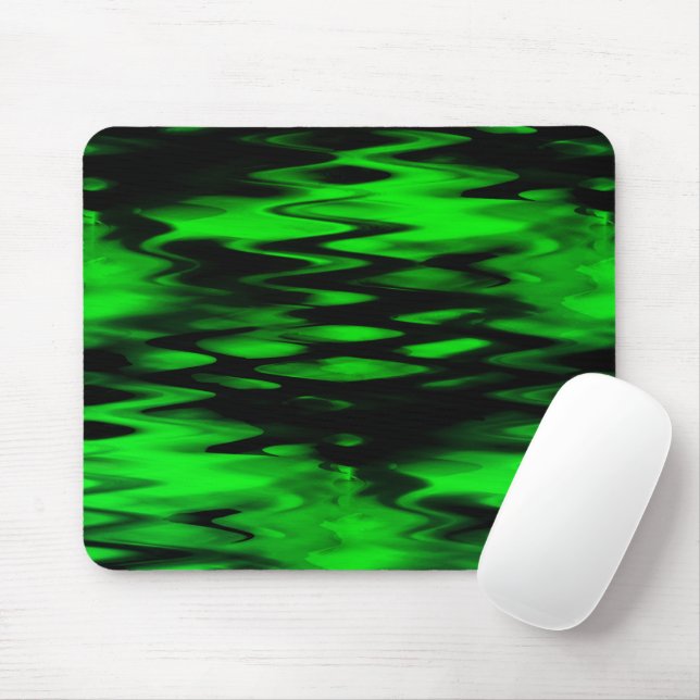 Mousepad Abstrato zigue-zague a preto e verde manchado (Com mouse)