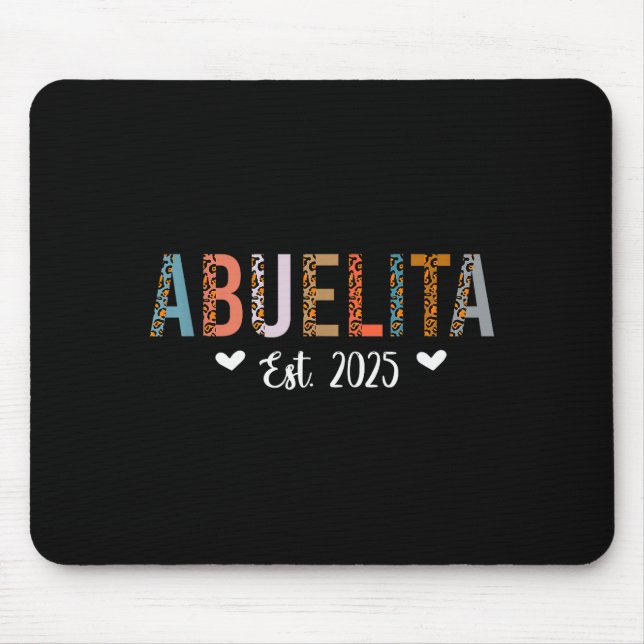 Mousepad Abuelita Est 2025 Cute Grandma Leopard Print Chris (Frente)