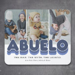 Mousepad Abuelo Man Myth Legend 3 Fotografar Pad do Mouse<br><div class="desc">Um belo painel de fotos do avô,  com 3 fotos da família para você substituí-lo pelo seu,  o título "abuelo",  um ditado personalizado que lê "o homem,  o mito,  a lenda",  e os nomes dos netos.</div>