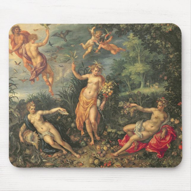 Mousepad Abundância e os quatro elementos, c.1606 (óleo no (Frente)