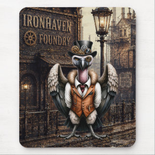 Mousepad Abutre Steampunk em uma Cidade Industrial