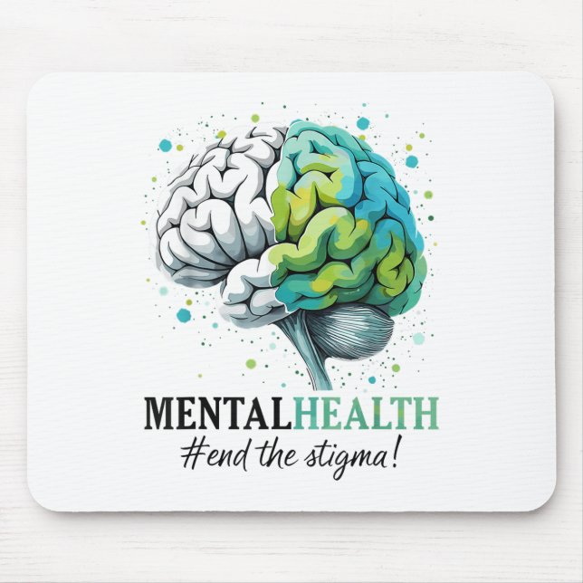 Mousepad Acabar Com A Saúde Mental Do Estigma - O Cérebro D (Frente)