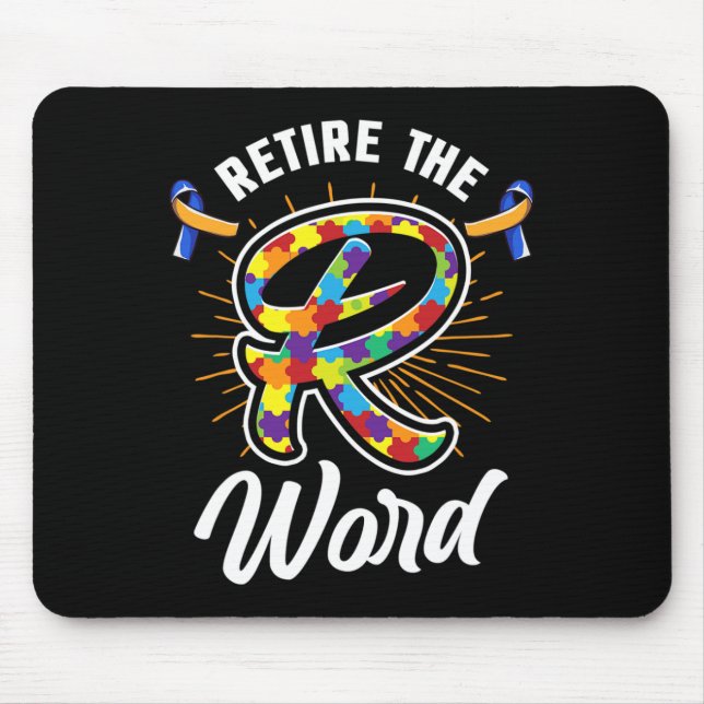 Mousepad Acabar com a síndrome de 'R Word Down' e a consciê (Frente)