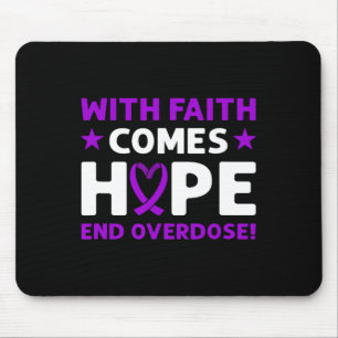 Mousepad Acabe com a Overdose! Fita Roxa. Conscientização s