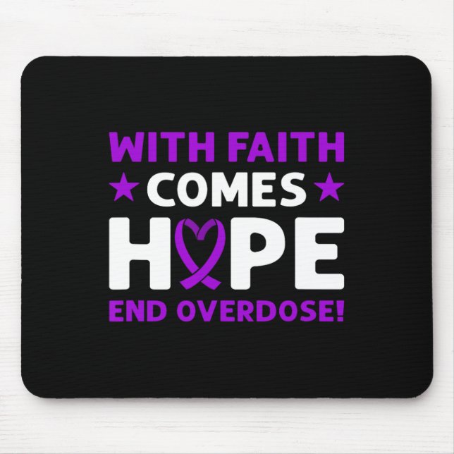 Mousepad Acabe com a Overdose! Fita Roxa. Conscientização s (Frente)