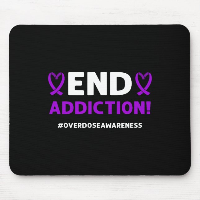 Mousepad Acabe com o Vício! Fita Roxa. Conscientização sobr (Frente)