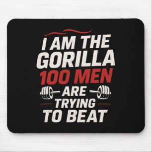 Mousepad Academia Alpha Gorilla Bodybuilding Engraçado Negr